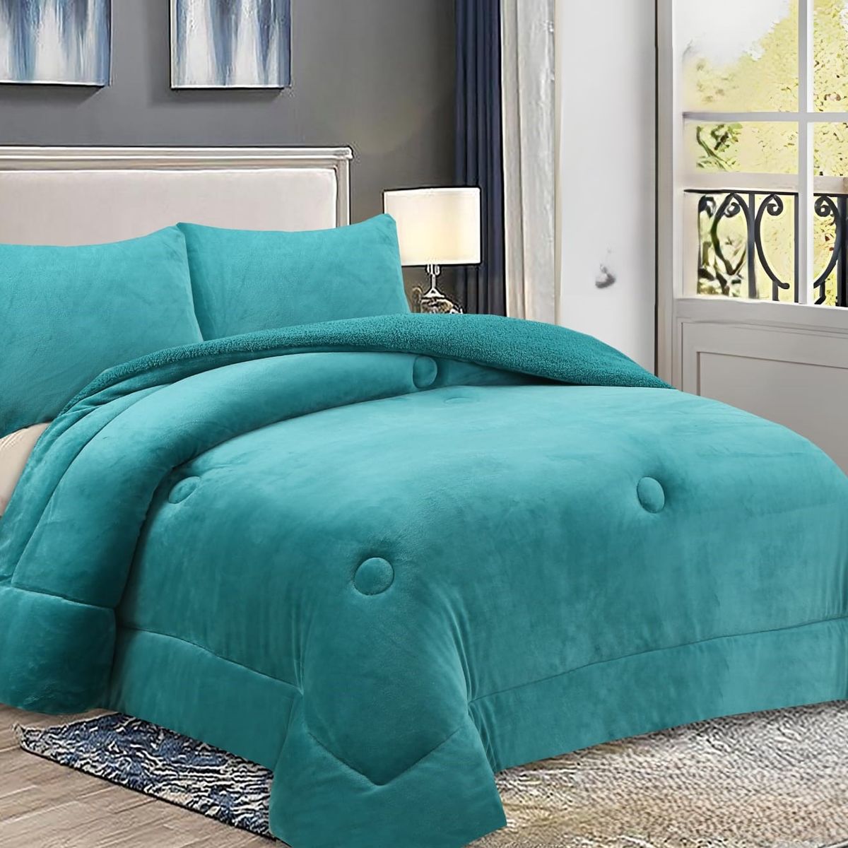 GENERICO - COBERTOR GRUESO PLUSH CON CHIPORRO PARA INVIERNO 2 PLAZA