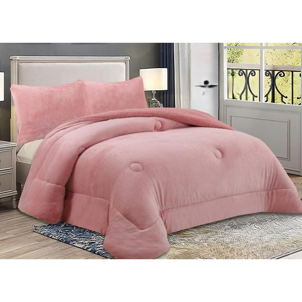 GENERICO - COBERTOR GRUESO PLUSH CON CHIPORRO PARA INVIERNO 2 PLAZA