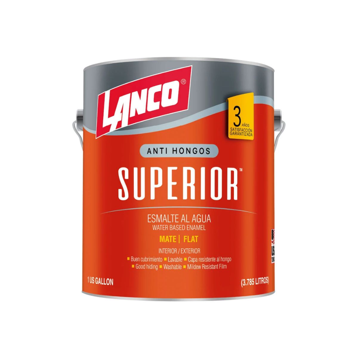 LANCO - Esmalte al agua Lanco Superior Mate Interior/Exterior 1 gl