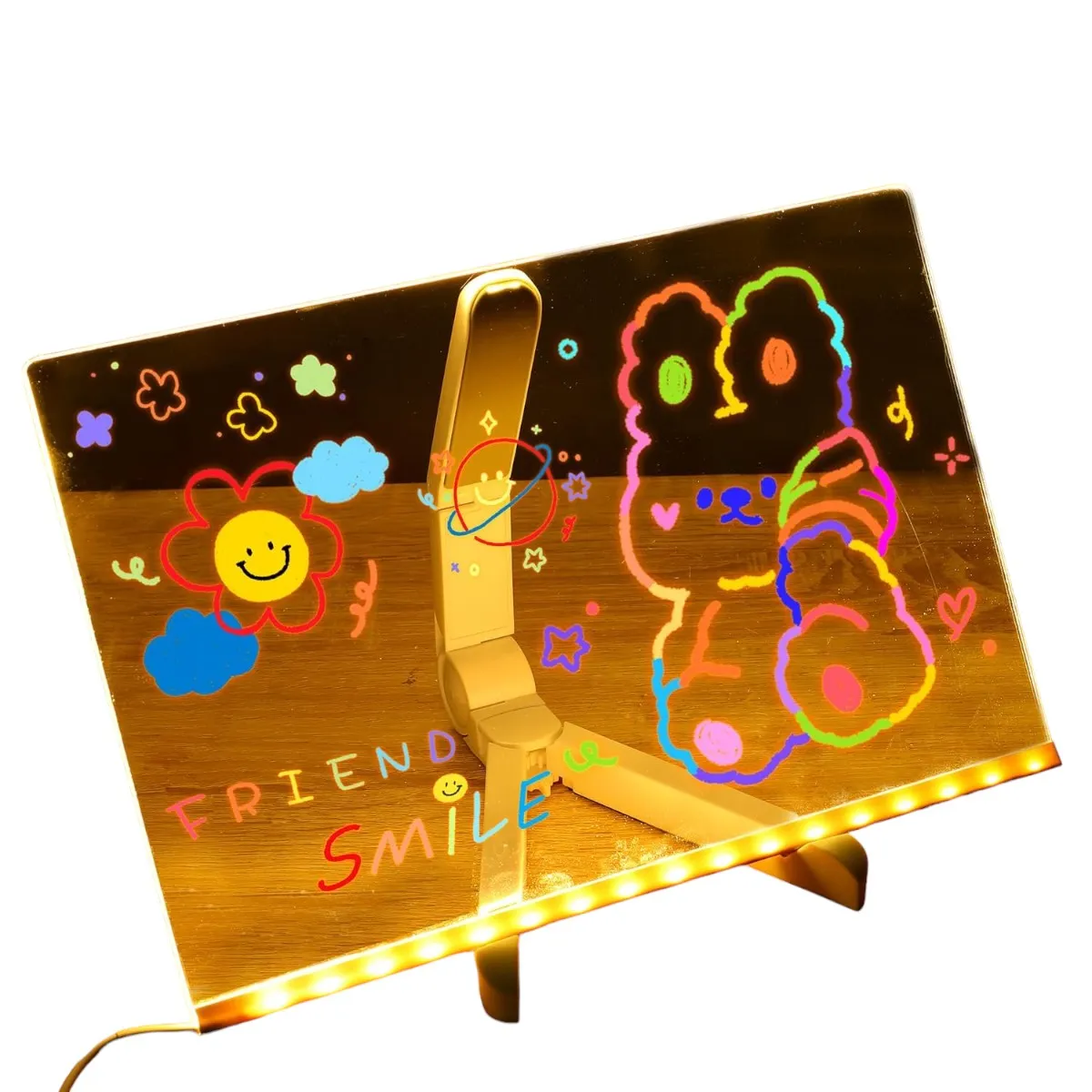 INVENCIBLE - Pizarra Led Acrilica Transparente Plumones Y Soporte Nb70