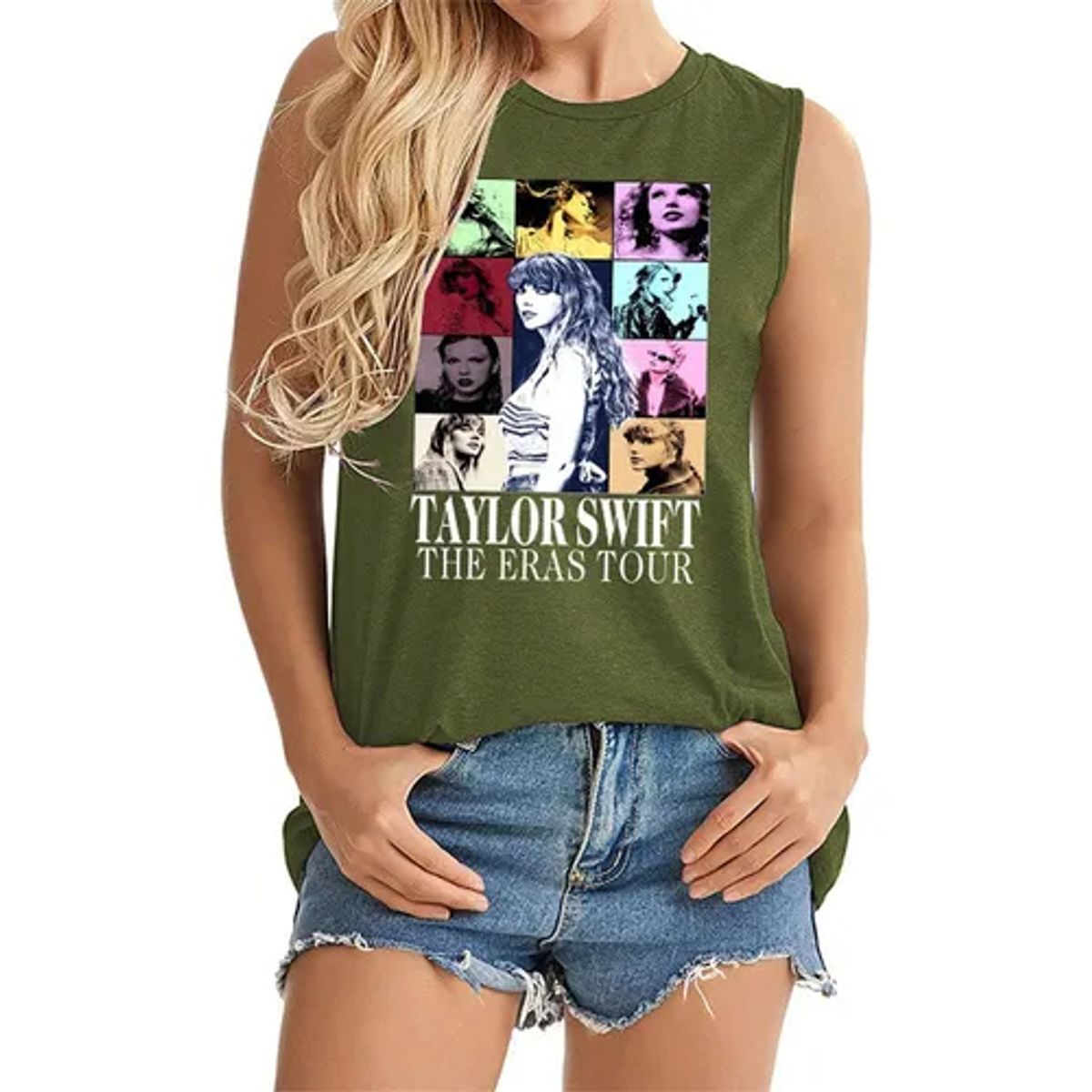 EDWINAYY - Polera Chaleco Taylor Swift chaleco suelto de moda sin mangas confeccionado
