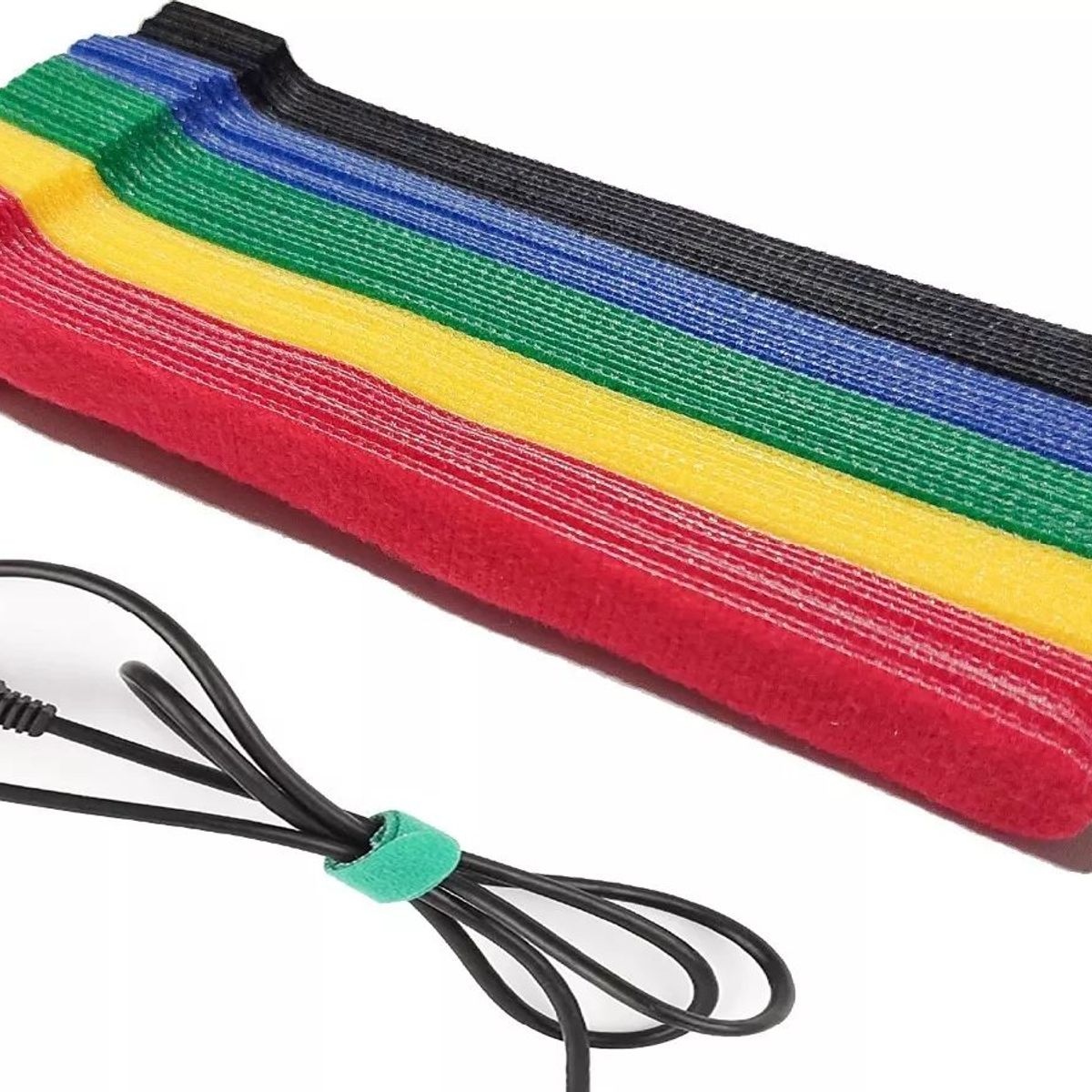 KUANGYE - Amarra Para Cables Velcro 5 Colores - 50 Unidades