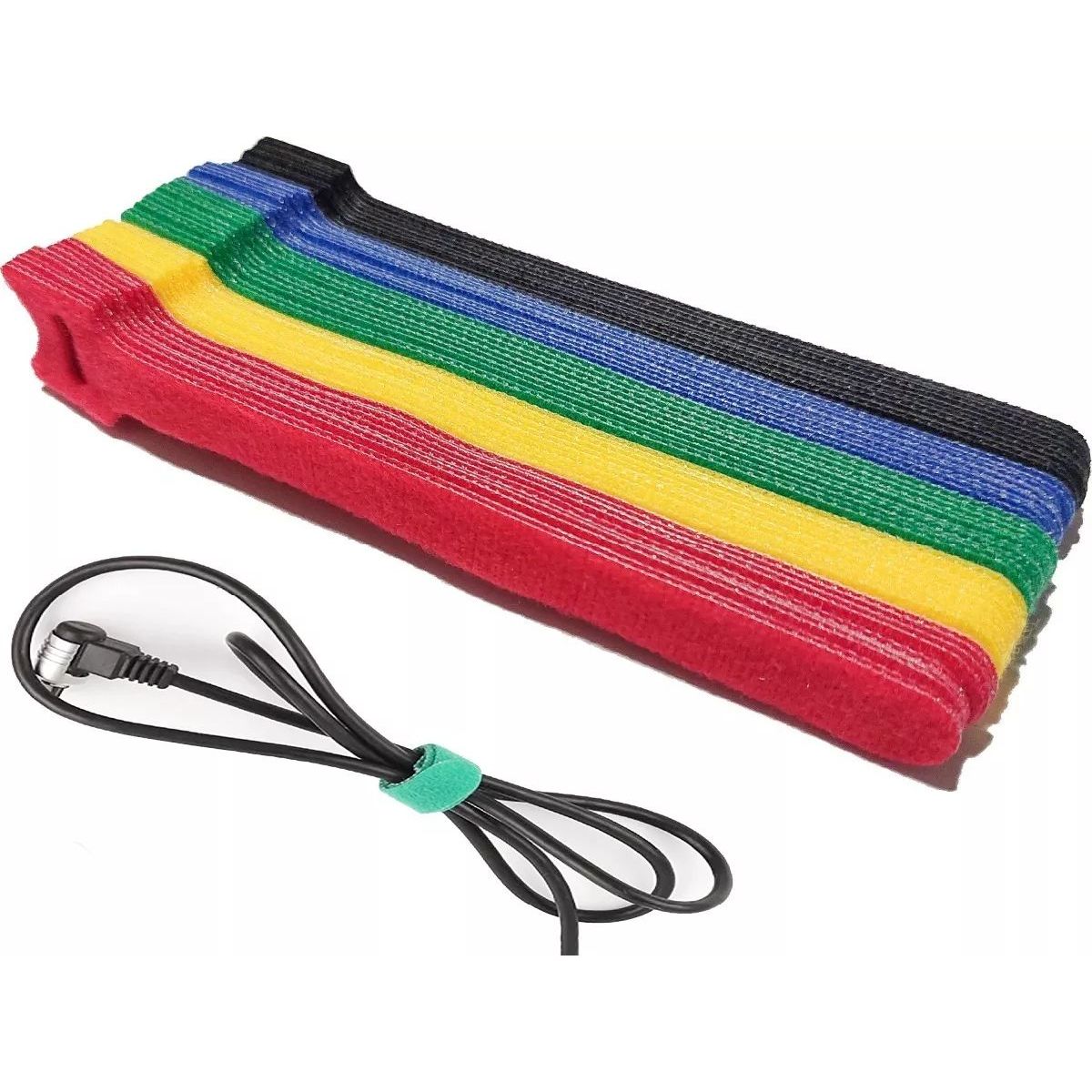 KUANGYE - Amarra Para Cables Velcro 5 Colores - 50 Unidades