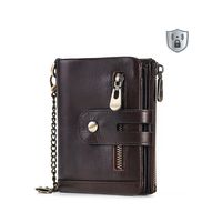 Cartera Antirrobo Para Hombre Billetera Clip Rfid Cuero