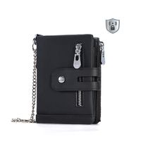 Cartera Antirrobo Para Hombre Billetera Clip Rfid Cuero