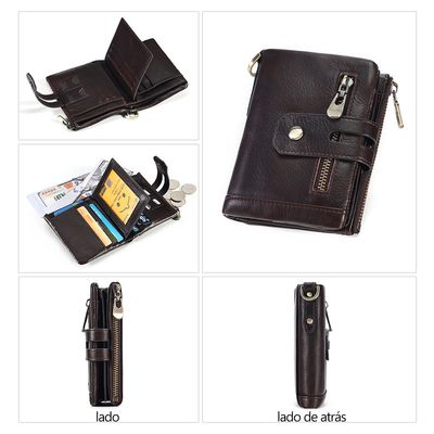 Imagen 2 del producto Cartera Antirrobo Para Hombre Billetera Clip Rfid Cuero