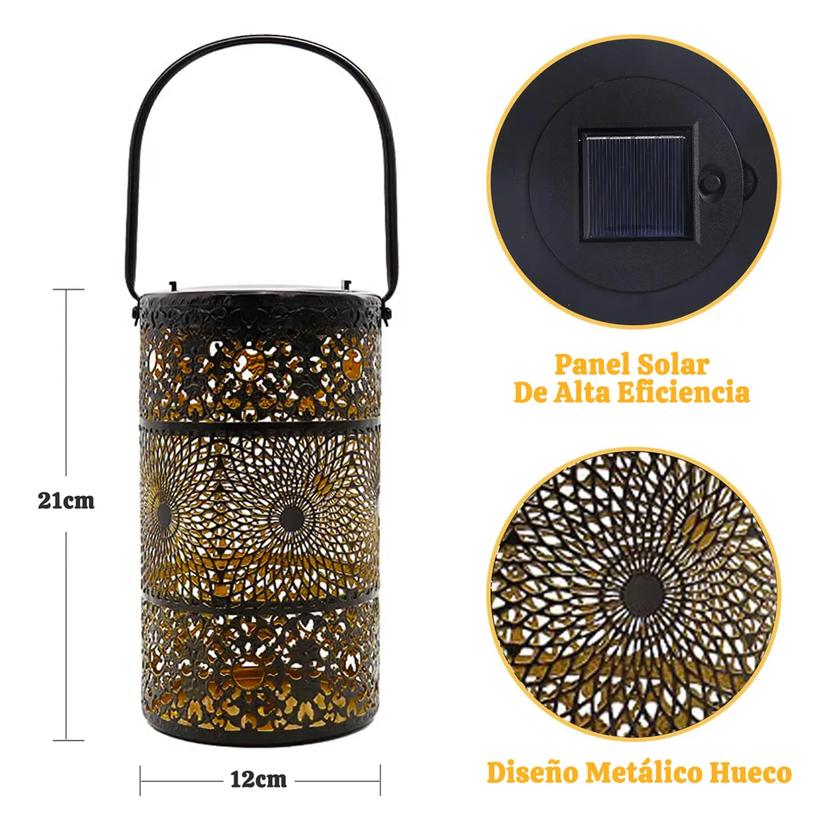 GENERICO - IP55 Exterior Solar Hueco Patrón Luces Para Caminos De Jardín