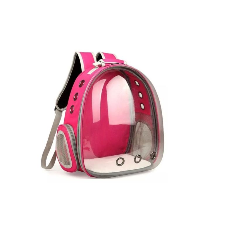 GENERICO - Mochila Bolso Transportes Transparente Mascotas Rojo