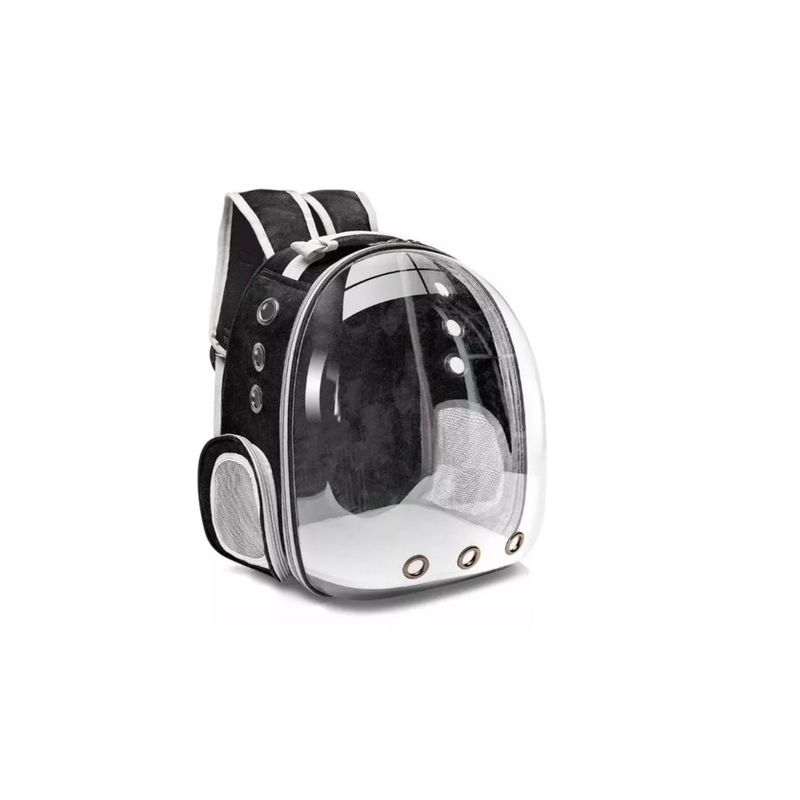 GENERICO - Mochila Bolso Transportes Transparente Mascotas Negro