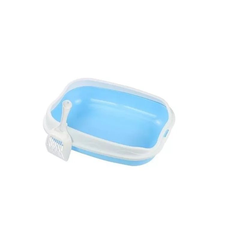 GENERICO - Arenero Bandeja Sanitaria Con Borde Para Gatos + Pala Blue