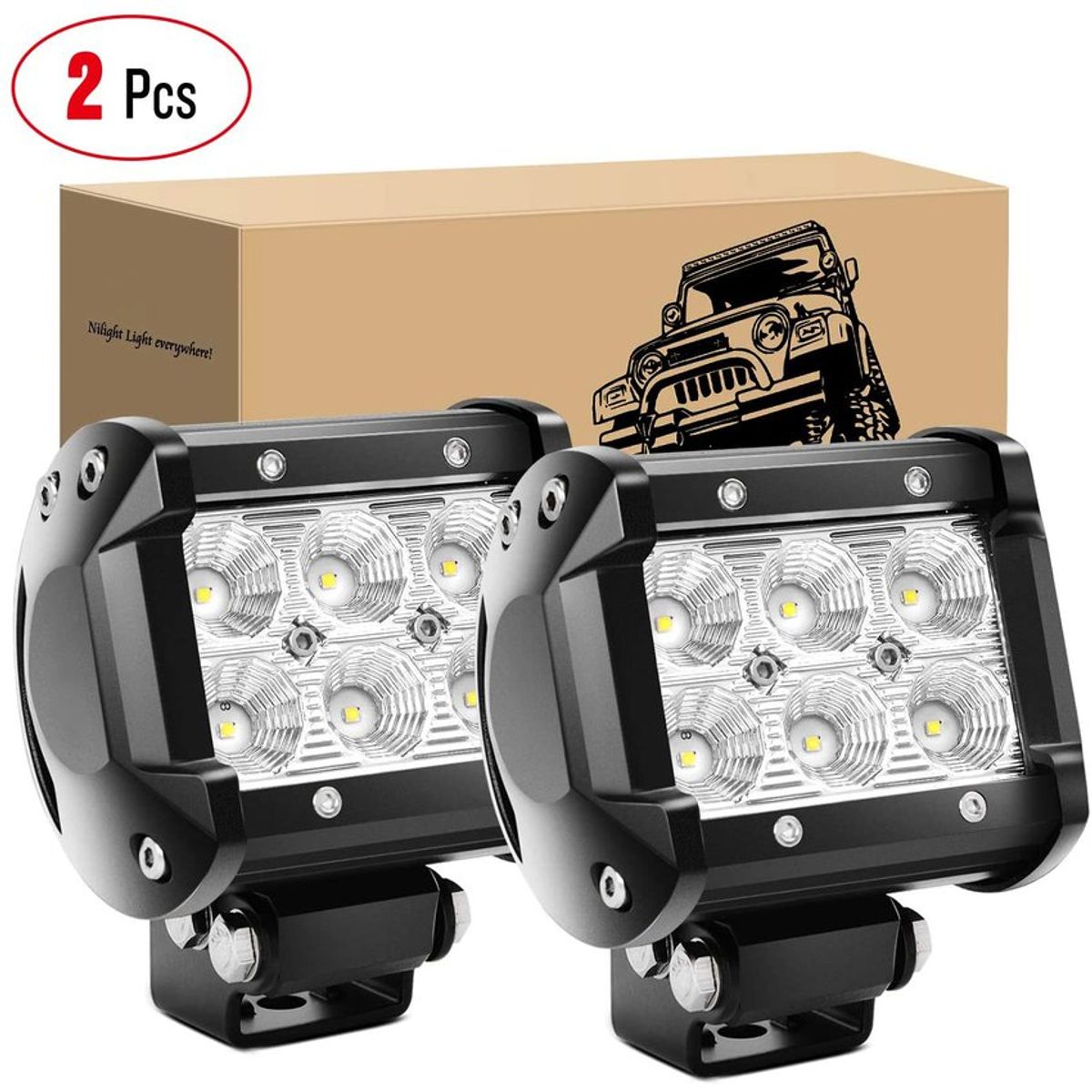 PUREPOWER - Pack 2 Focos LED 18W para vehículos
