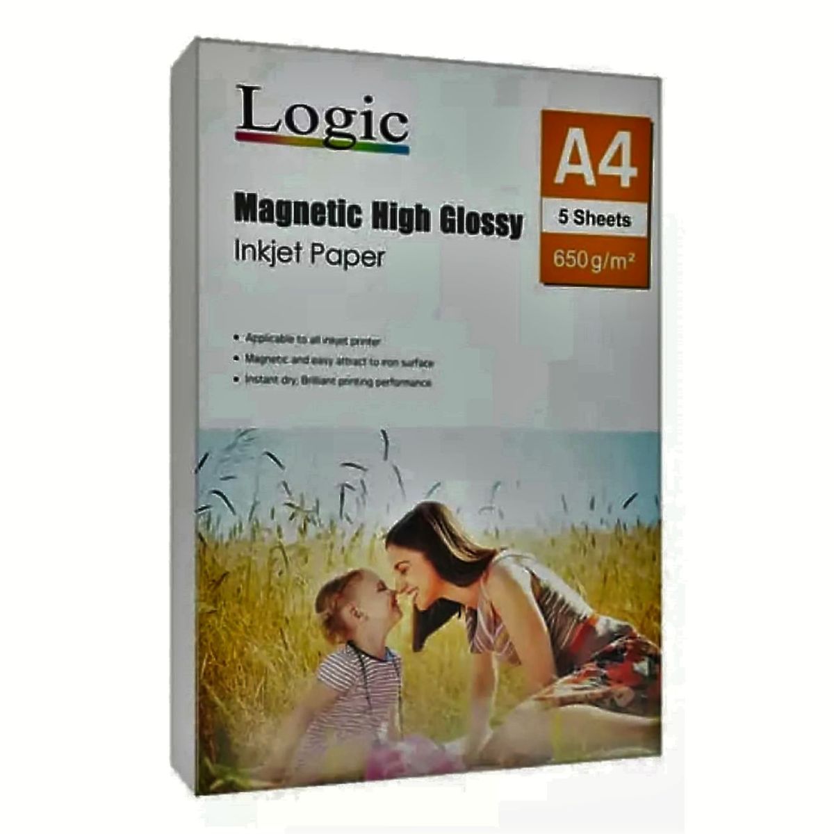 LOGIC - Papel Fotográfico Magnético A4 Brillante 650 g X 5 Hojas