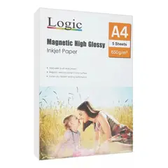 LOGIC - Papel Fotográfico Magnético A4 Brillante 650 g X 5 Hojas