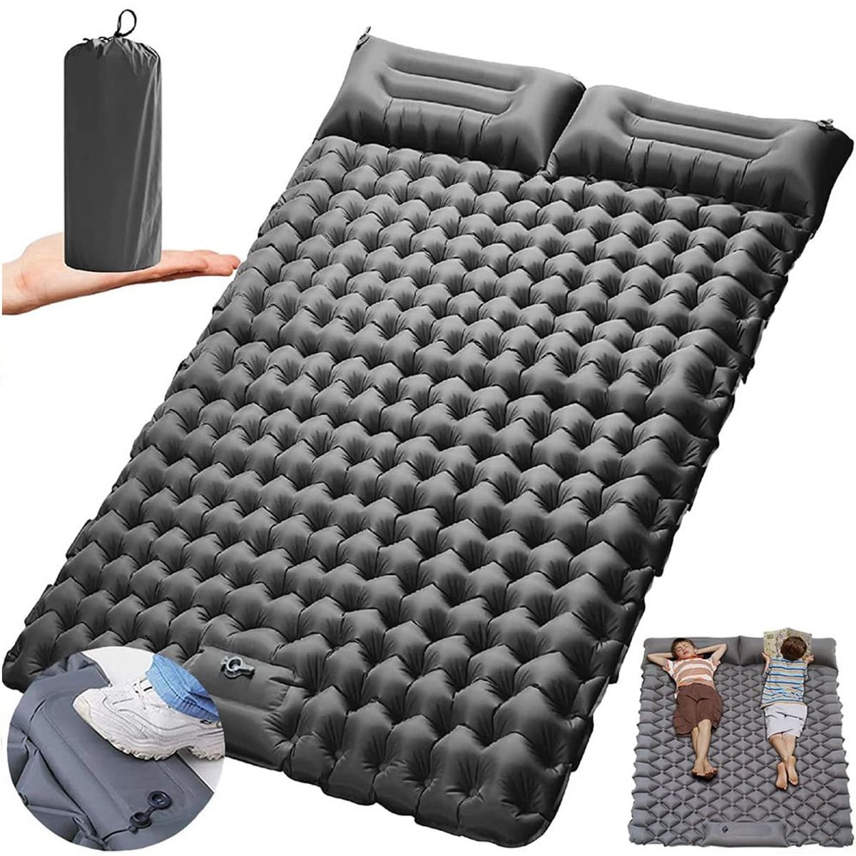 PUREPOWER - Colchoneta autoinflable para acampar para viajes-Gris