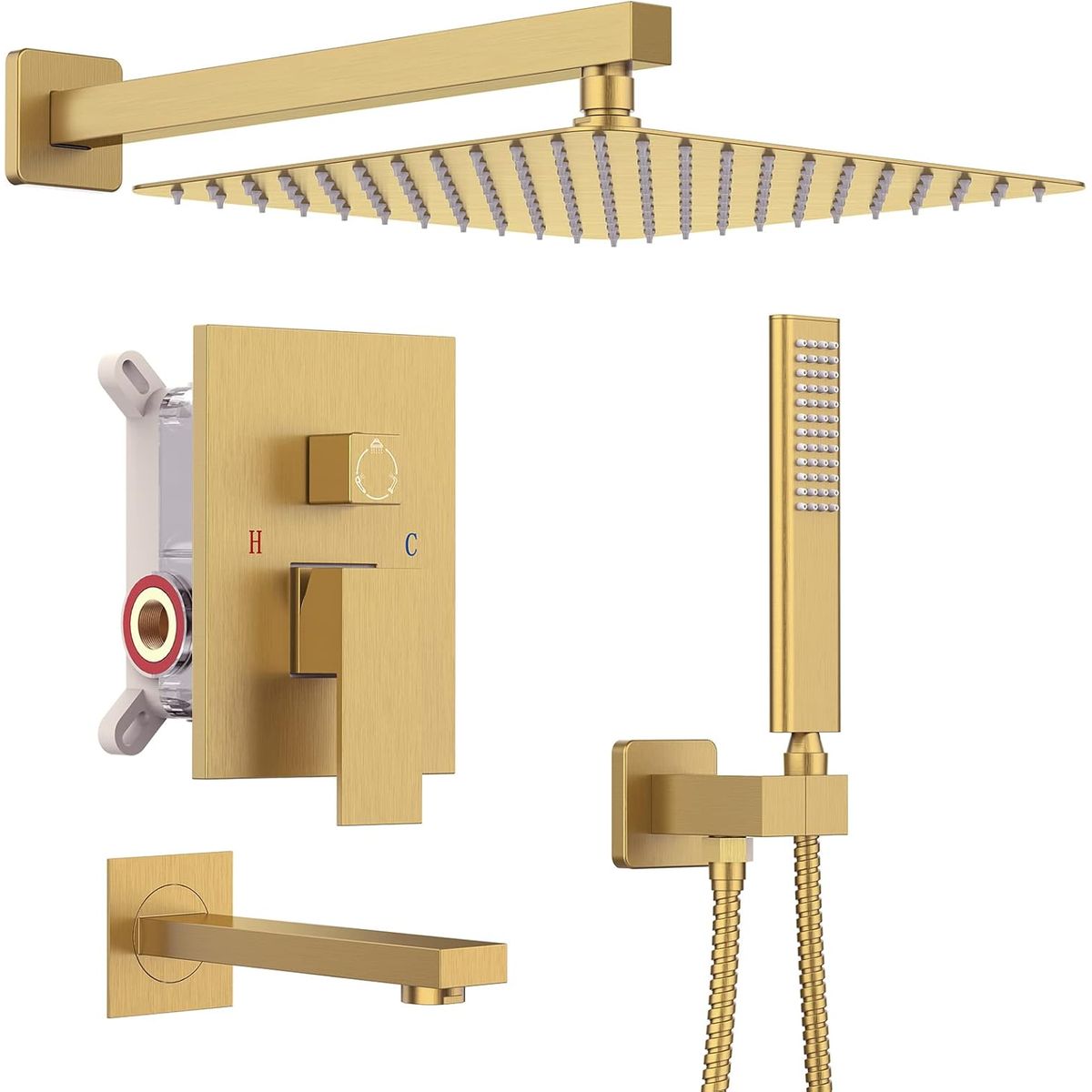 BLUEDREAMER - Grifos de Ducha Empotrados Set, Sistema de Ducha