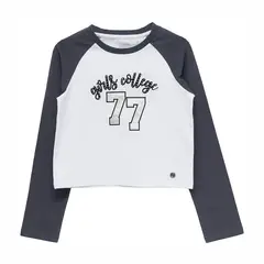 BUBBLE GUMMERS - Poleras Manga Larga Niña Bubblegummers Amalfi Blanco Teens