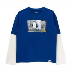 BUBBLE GUMMERS - Poleras Manga Larga Niño Bubblegummers Tunez Azul