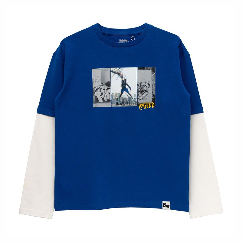 BUBBLE GUMMERS - Poleras Manga Larga Niño Bubblegummers Tunez Azul