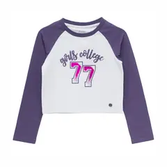 BUBBLE GUMMERS - Poleras Manga Larga Niña Bubblegummers Amalfi Blanco Teens