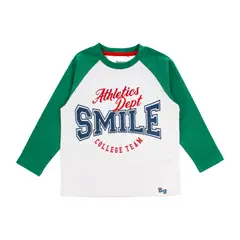 BUBBLE GUMMERS - Poleras Manga Larga Niño Bubblegummers Fez Blanco - Verde