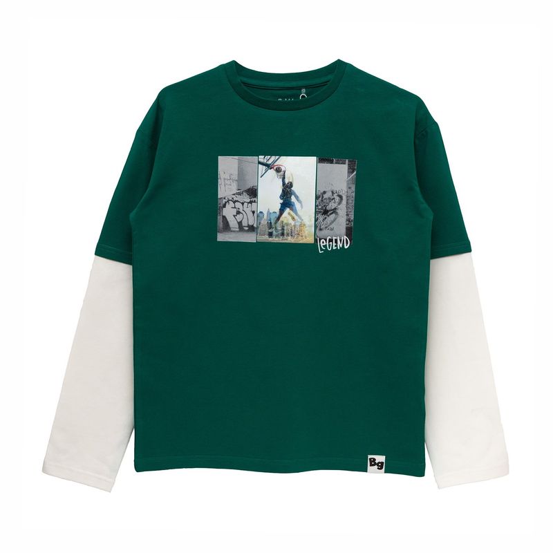 BUBBLE GUMMERS - Poleras Manga Larga Niño Bubblegummers Tunez Verde