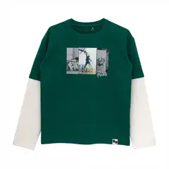 BUBBLE GUMMERS - Poleras Manga Larga Niño Bubblegummers Tunez Verde