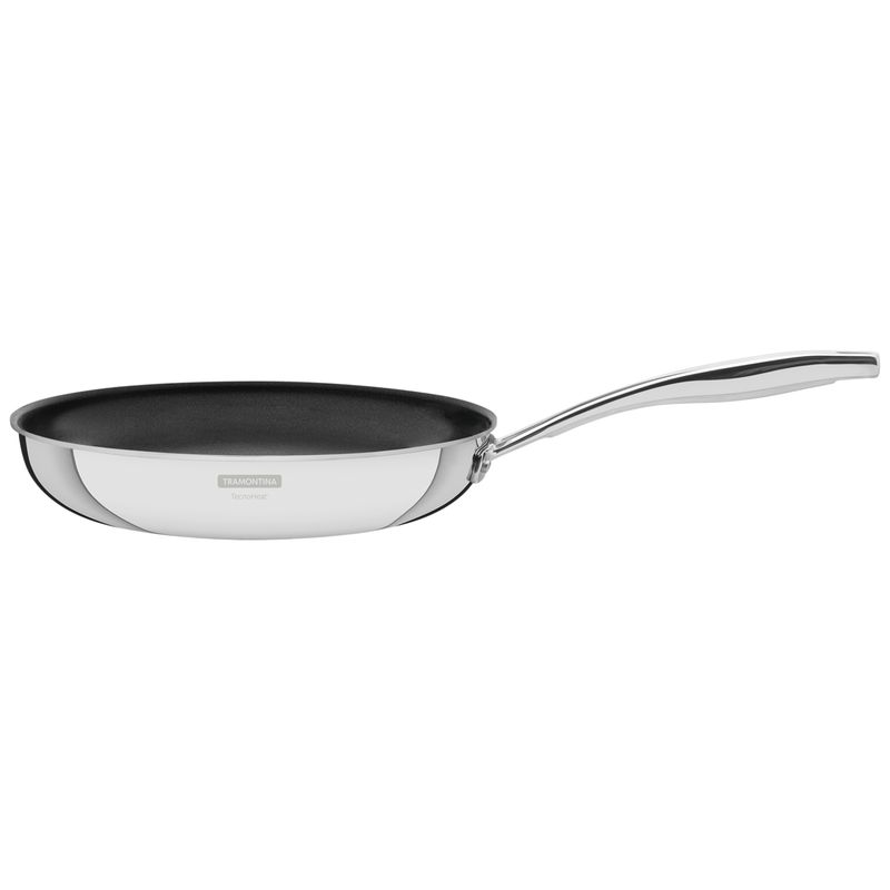 TRAMONTINA - Sartén Tramontina Grano de acero inoxidable con cuerpo triple revestimiento interno de antiadherente con mango 30 cm 3,4 L