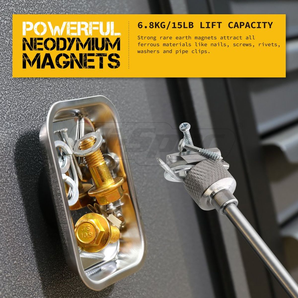 PUREPOWER - Kit de 5 herramientas telescópicas magnéticas