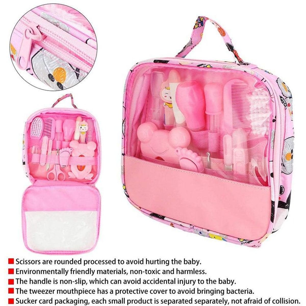 PUREPOWER - Kit de 13 unidades de cuidado de bebé cortauñas tijeras peineta termómetro.