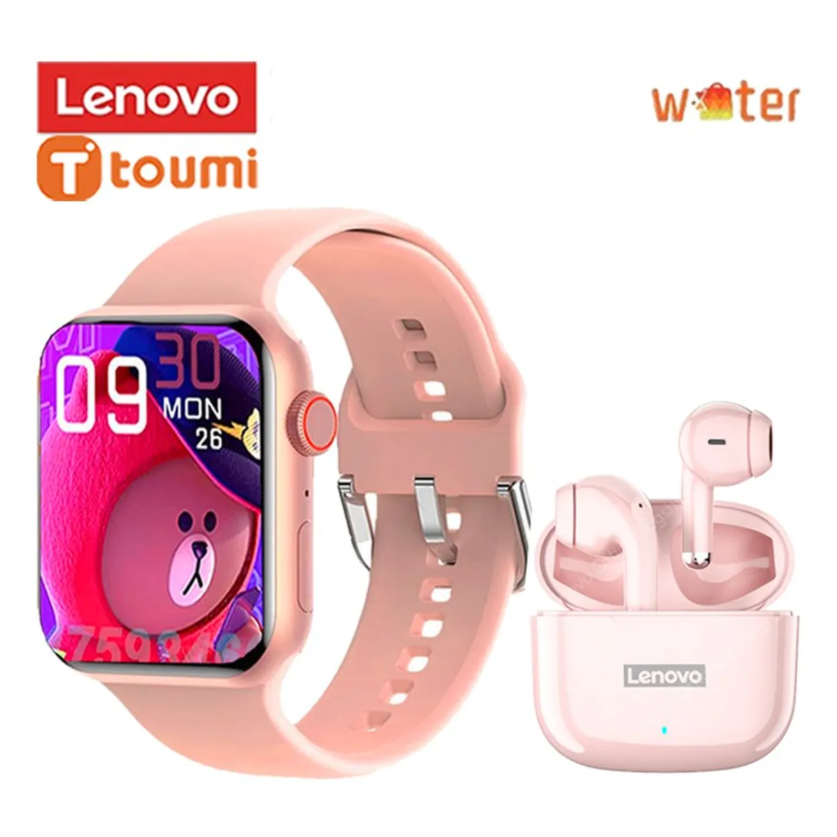 LENOVO - Lenovo LP40 Pro DE Tws-Rosa y Toumi watch S9 Pro Reloj inteligente