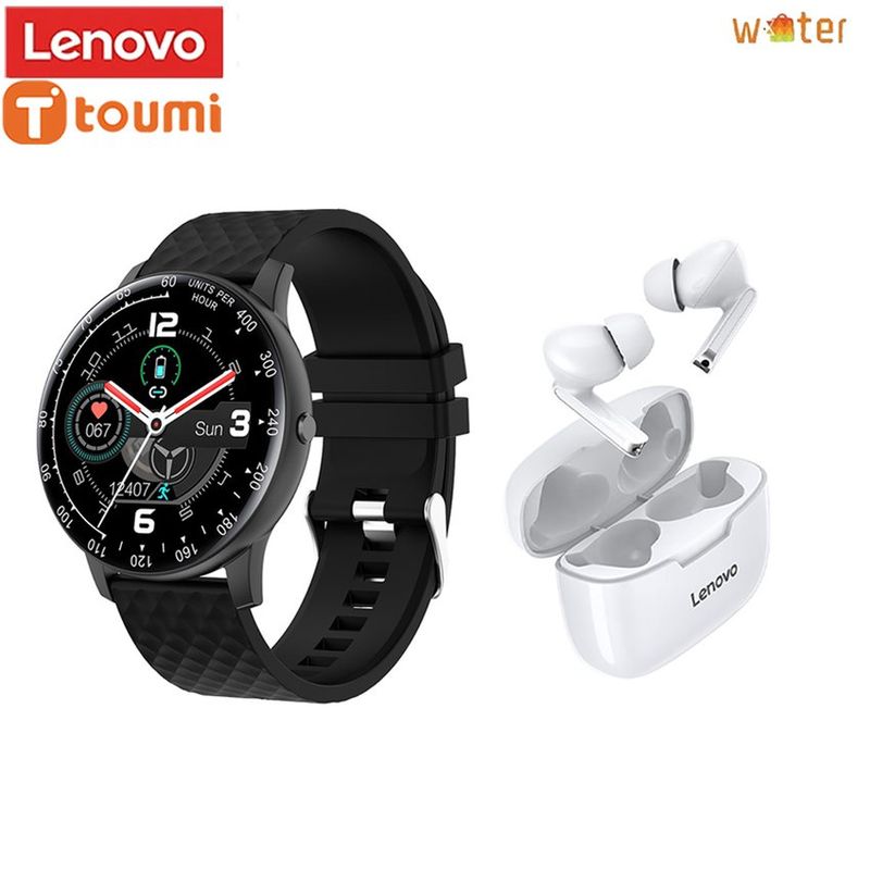 LENOVO - Audífonos Lenovo XT90 - Blanco + Smartwatch Toumi Watch GTX - Negro