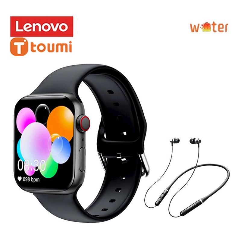 LENOVO - Lenovo HE05 DE Tws y Toumi Watch 2 Max Reloj inteligente-Negro