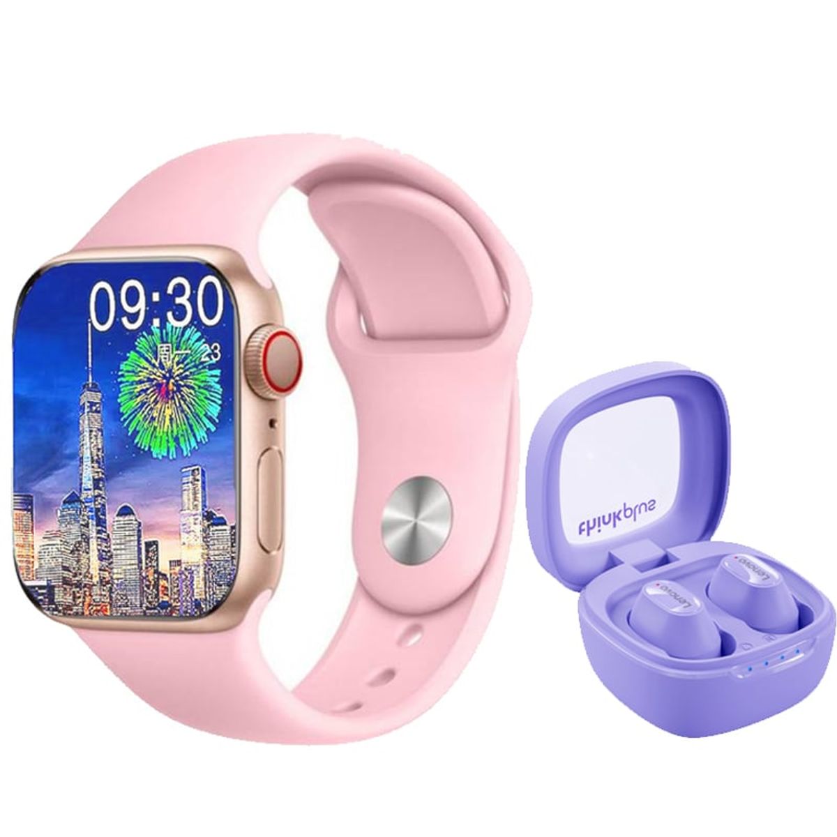 LENOVO - Audífonos lenovo xt62 de tws-Purple y toumi watch S9 Pro-Rosa