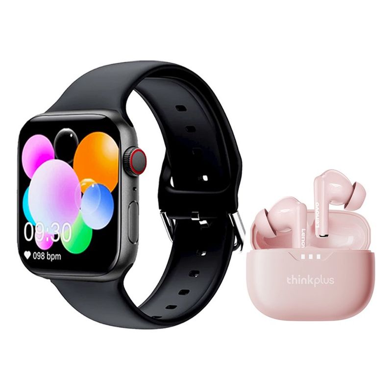 LENOVO - Audífonos lenovo lp3 pro de tws-Rosa y toumi watch S9 Pro-Negro