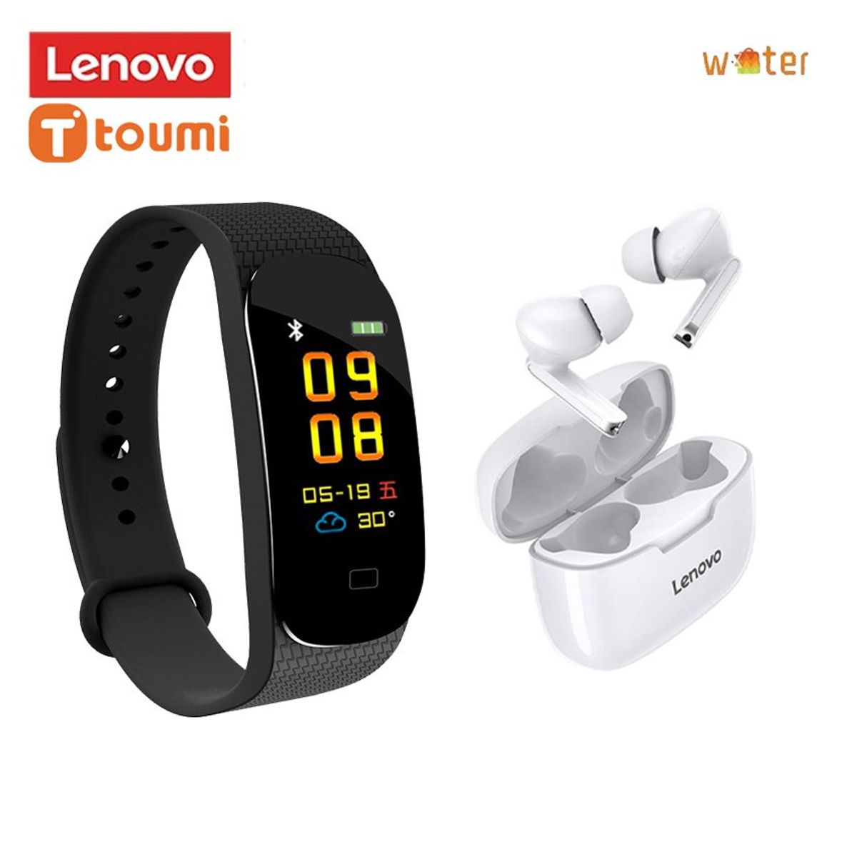 LENOVO - Audífonos Lenovo XT90 - Blanco + Toumi Band 6