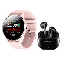 Audífonos xt93 tws-Negro y toumi fit 2 watch-Rosa