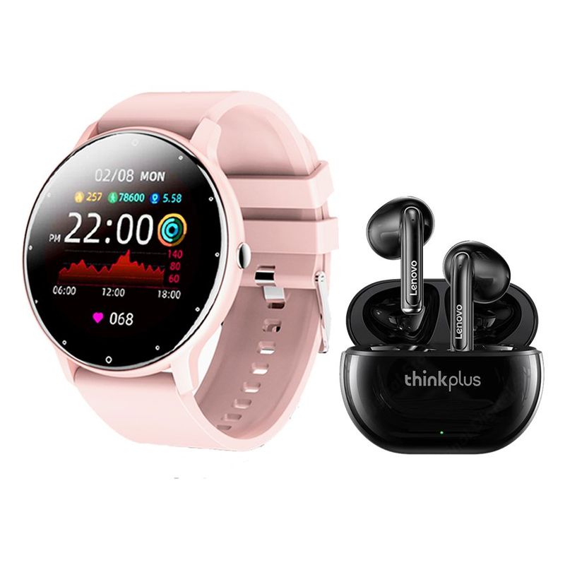 LENOVO - Audífonos lenovo xt93 tws-Negro y toumi fit 2 watch-Rosa