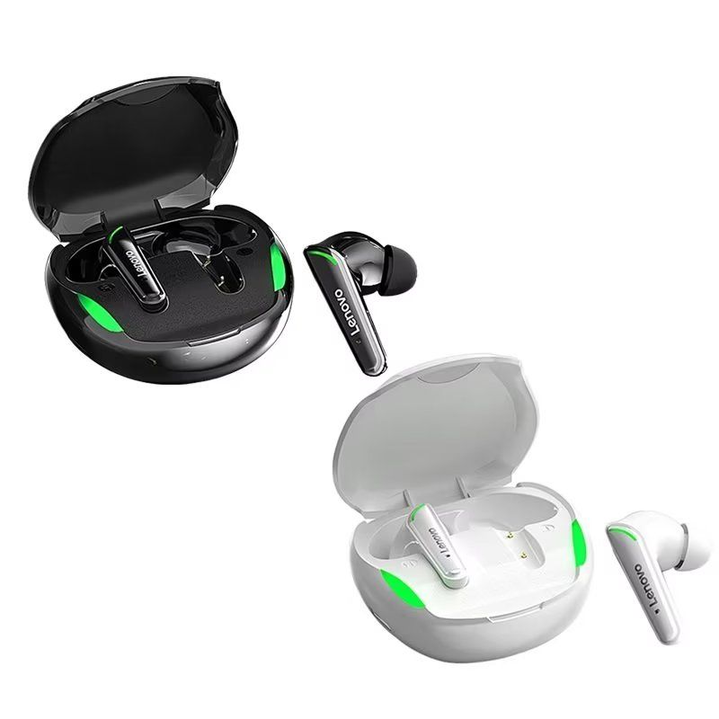 LENOVO - Set de 2 audífonos inalámbricos gaming TWS Lenovo XT92-Negro + Blanco