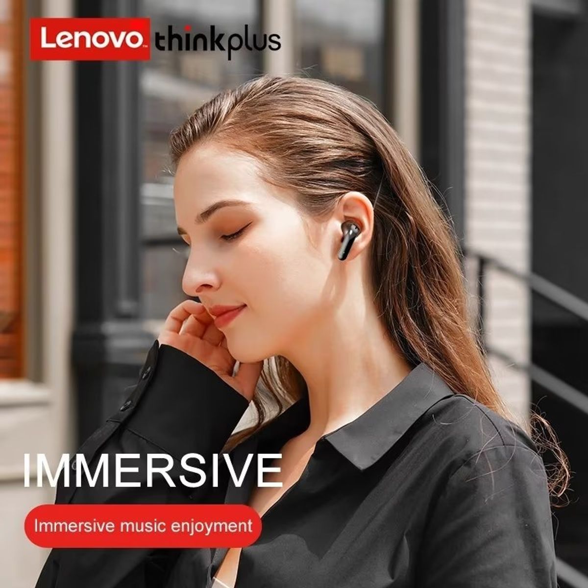 LENOVO - Set de 2 audífonos Lenovo X16 Bluetooth 5.2 - Negro y Blanco
