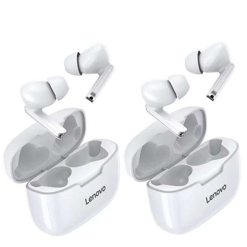 LENOVO - Set de 2 audífonos Lenovo XT90 TWS Bluetooth - Blanco