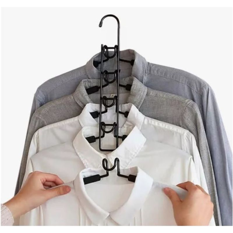 GENERICO - Colgadores Ropa Pack 2 Ganchos 5en1