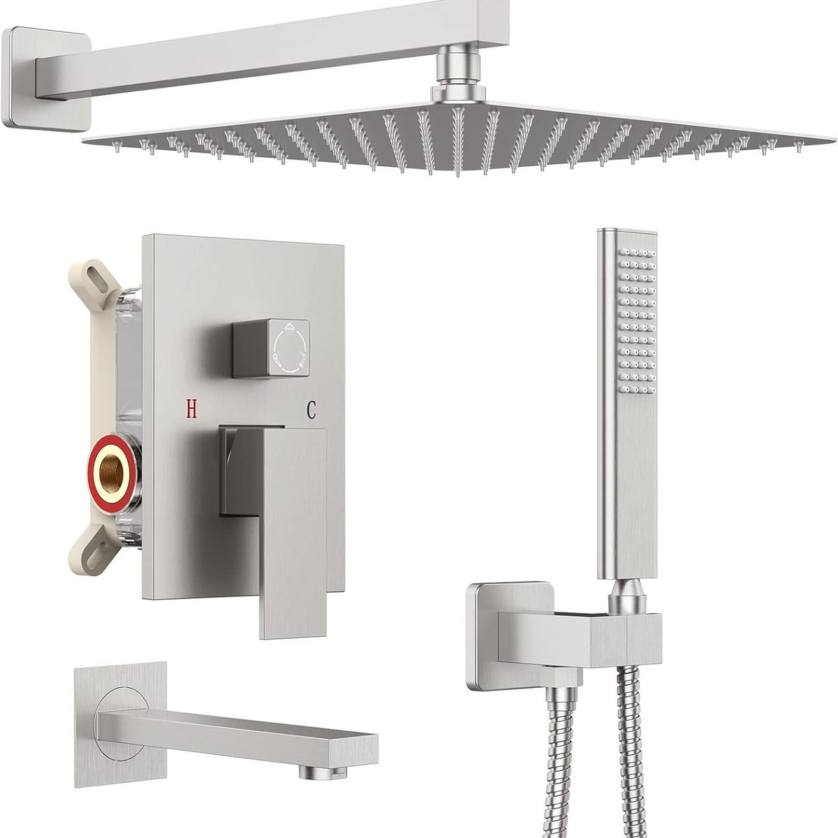 BLUEDREAMER - Grifos de Ducha Empotrados Set Sistema de Ducha