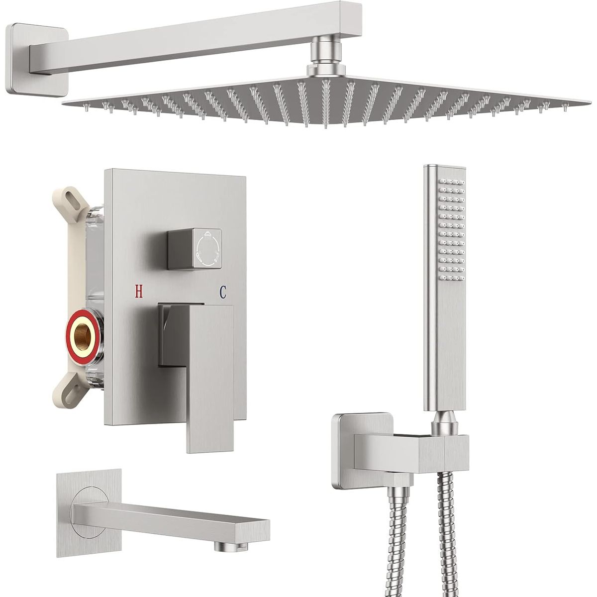 BLUEDREAMER - Grifos de Ducha Empotrados Set Sistema de Ducha