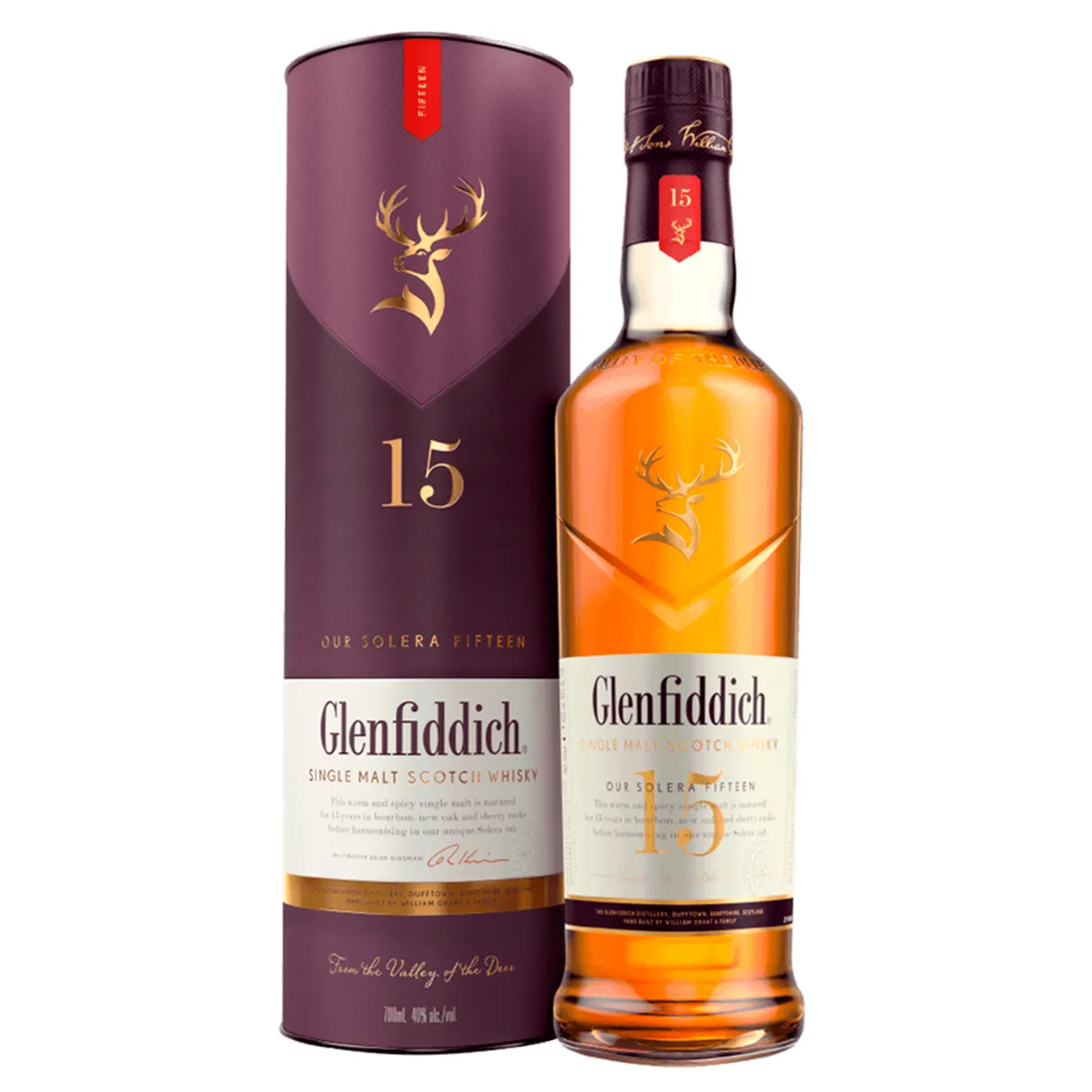 GLENFIDDICH - Whisky Glenfiddich Single Malt 15 años 750cc