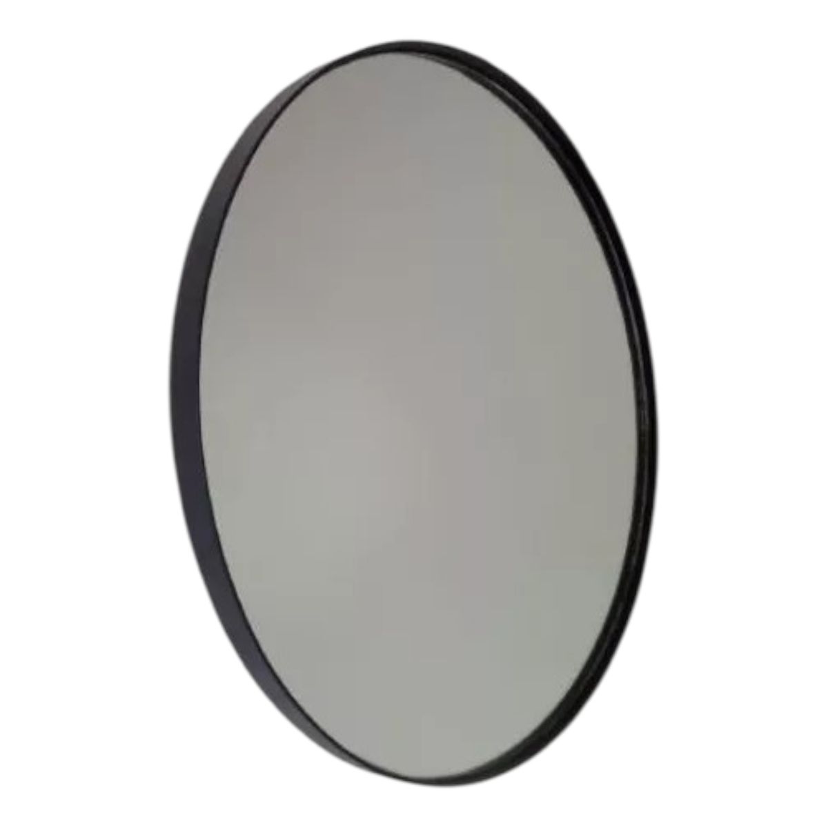 GENERICO - Espejo Redondo Metalico Borde Negro de Lujo