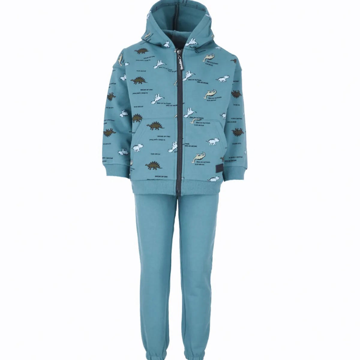 BLACK AND BLUE - Buzo niño con dinosaurios Petroleo Black and Blue