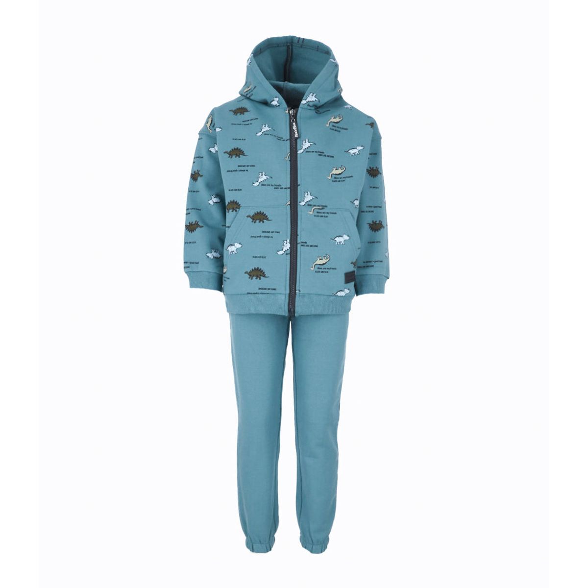 BLACK AND BLUE - Buzo niño con dinosaurios Petroleo Black and Blue