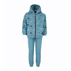 BLACK AND BLUE - Buzo niño con dinosaurios Petroleo