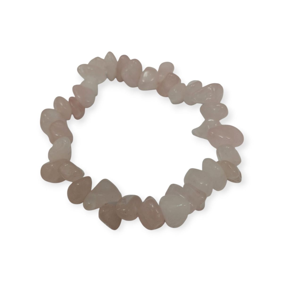 GENERICO - Pulsera Cuarzo Rosado Liso Piedras Naturales Energética