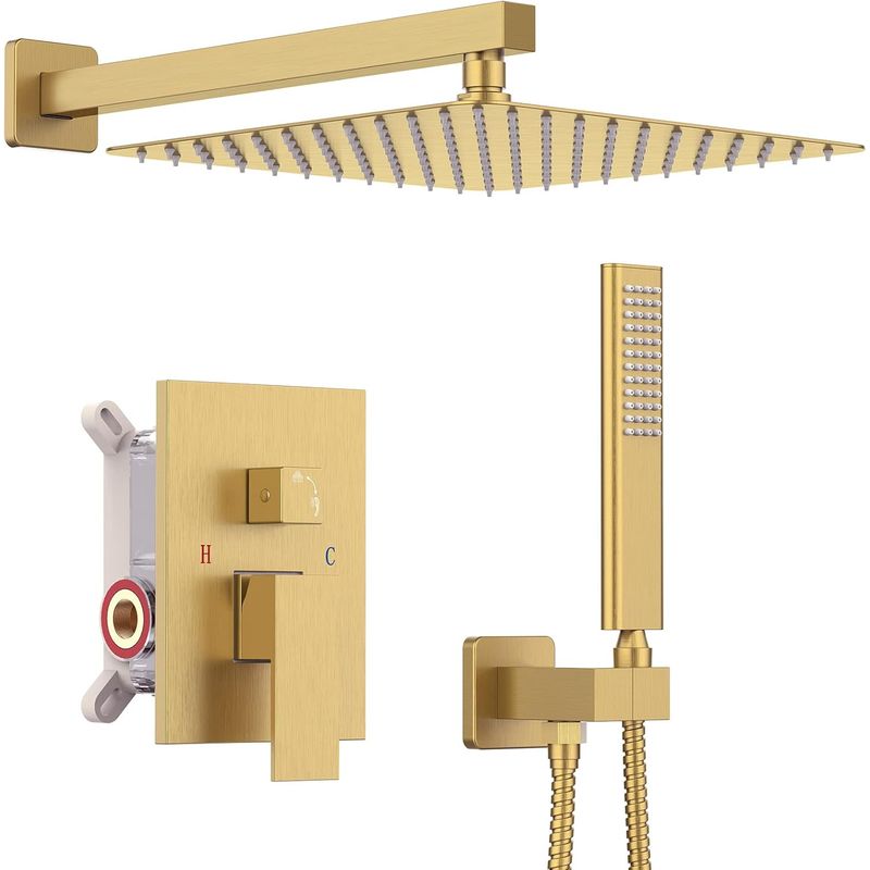 BLUEDREAMER - Grifo  ducha  baño  ducha Flexible columna de ducha de cobre completo
